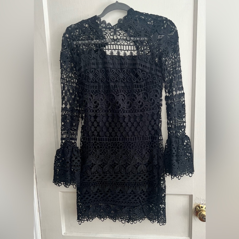 Lacy black mini dress, Sz S